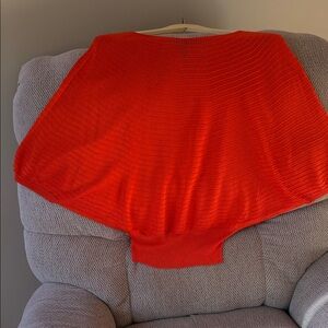 Escada Bold Orange Knit Poncho